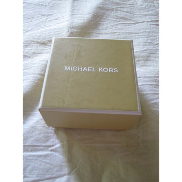 NEW Silver-plated Michael Kors Hoop Earrings and MK Crystal Logo dangle Stunning - Picture 2 of 9